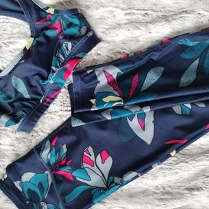 Matching workout yoga pants and sports bra